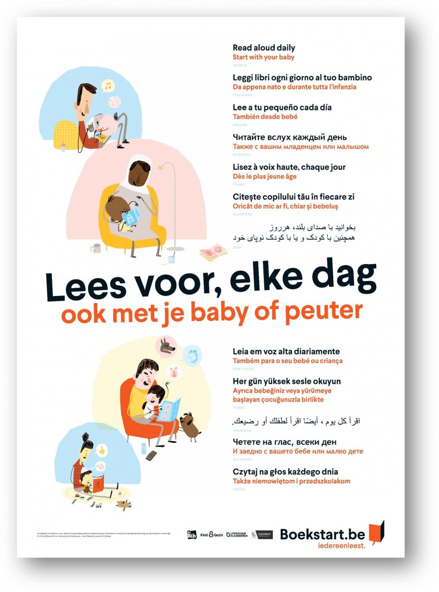 Meertalige affiche Boekstart